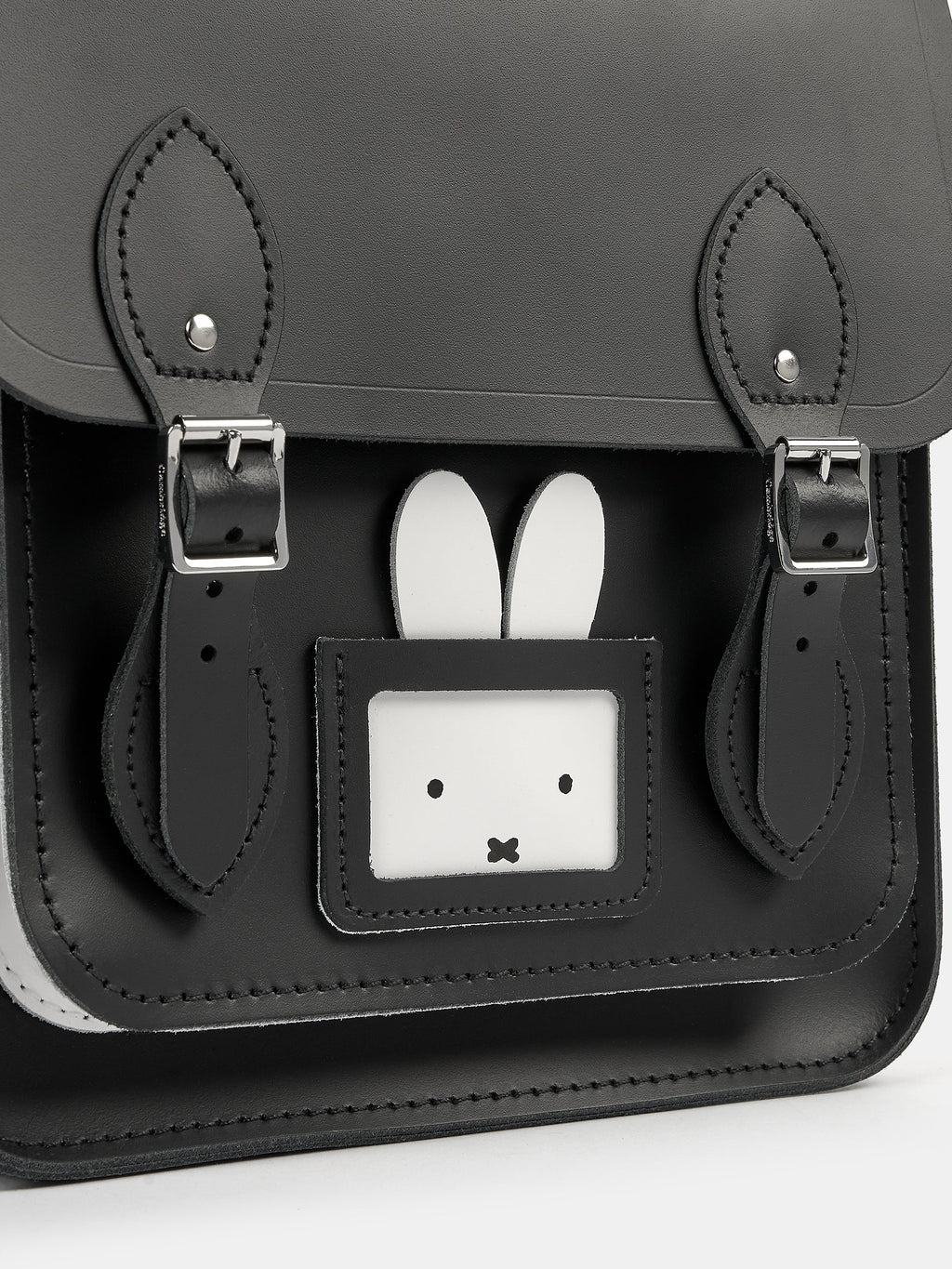 The Peekaboo Miffy Small Portrait Backpack - Black & Brilliant White