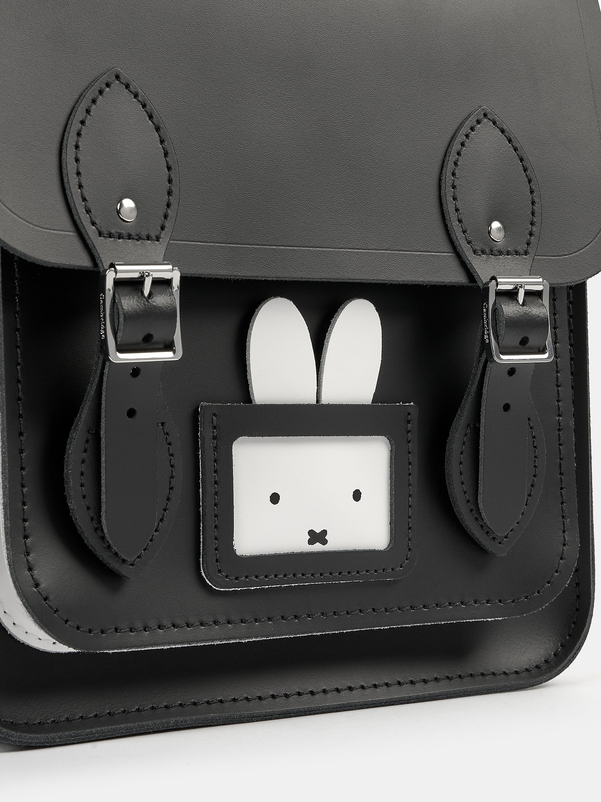 The Peekaboo Miffy Small Portrait Backpack - Black & Brilliant White