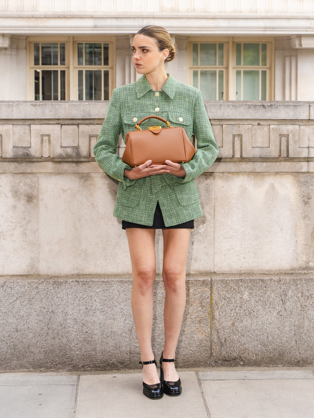 The Sophie -  Havana Brown Calf Grain