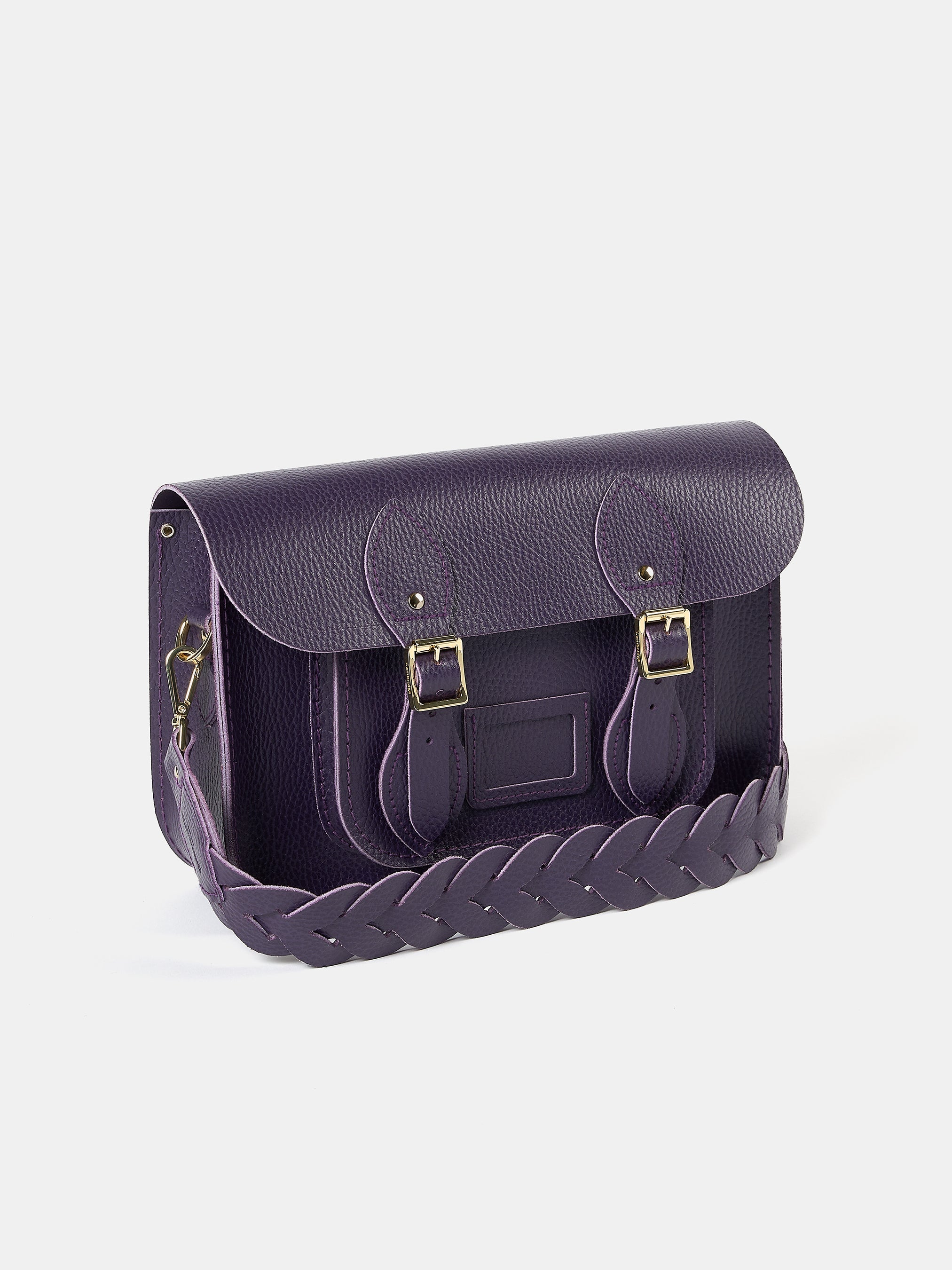 The Satchel Shoulder Bag - Deep Purple Celtic Grain