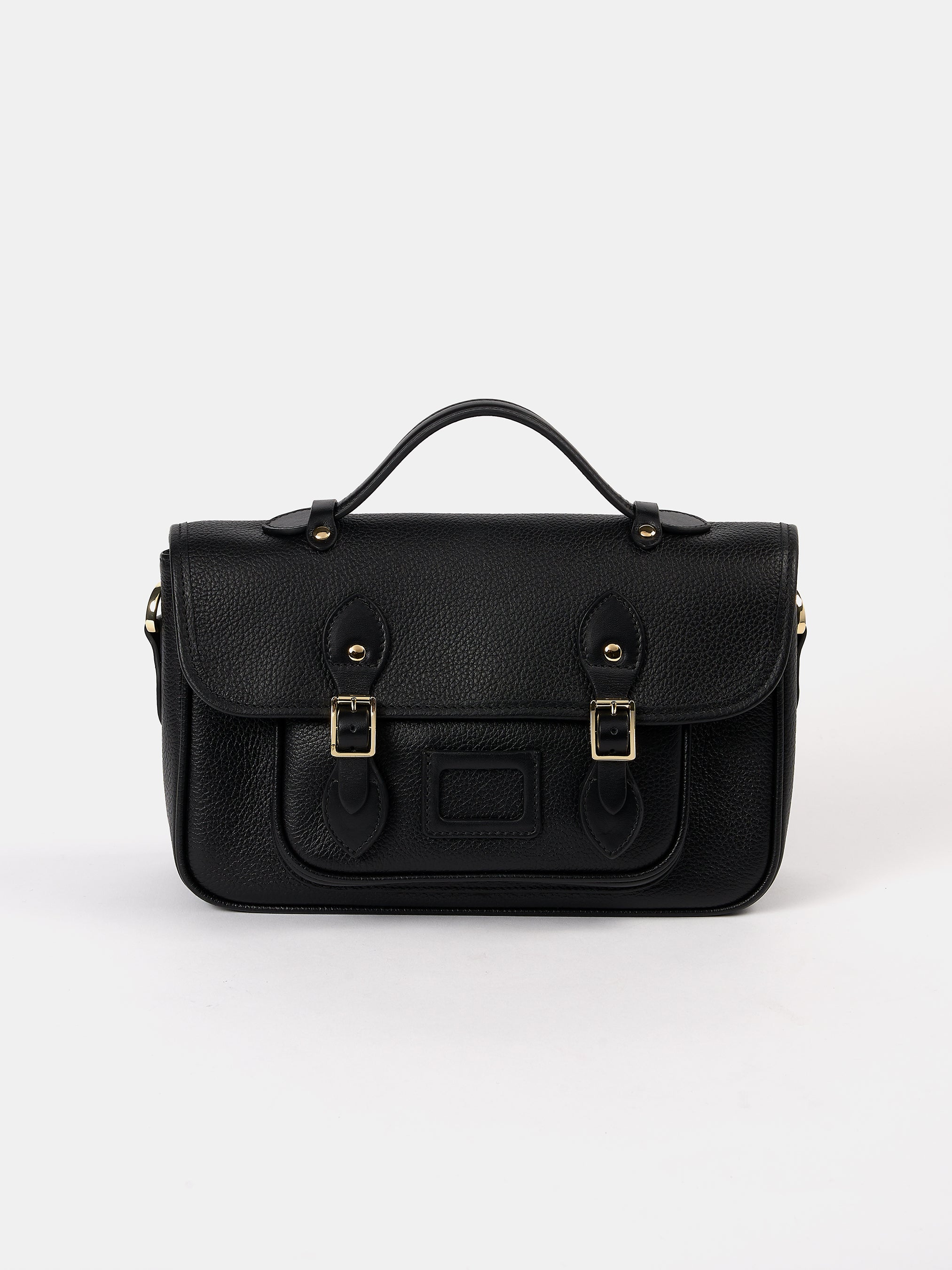 The Soft Satchel - Black Calf Grain
