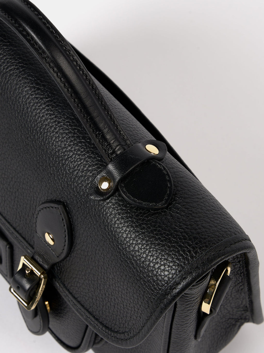 The Soft Satchel - Black Calf Grain