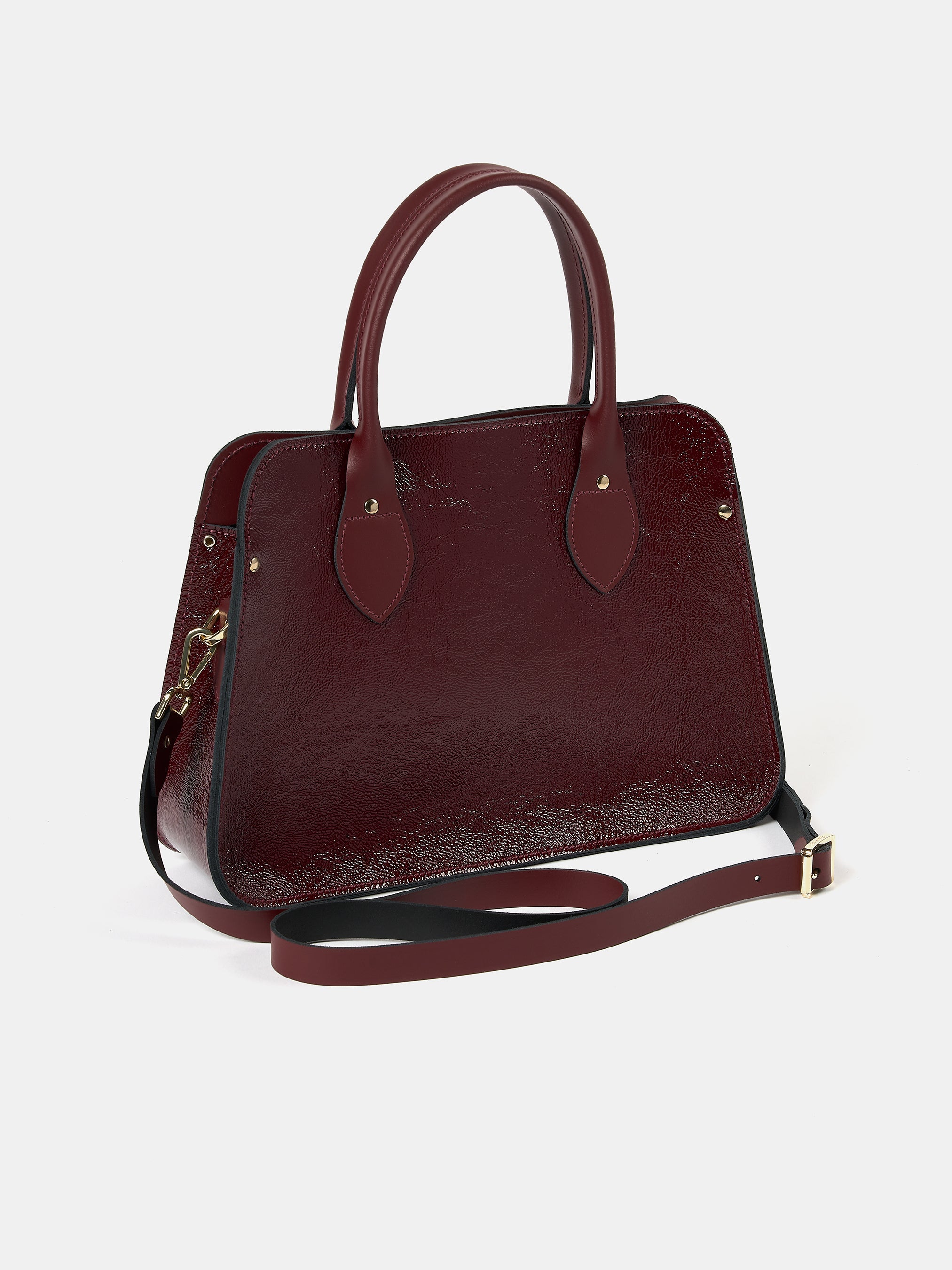 The Mini Work Bag - Oxblood Patent