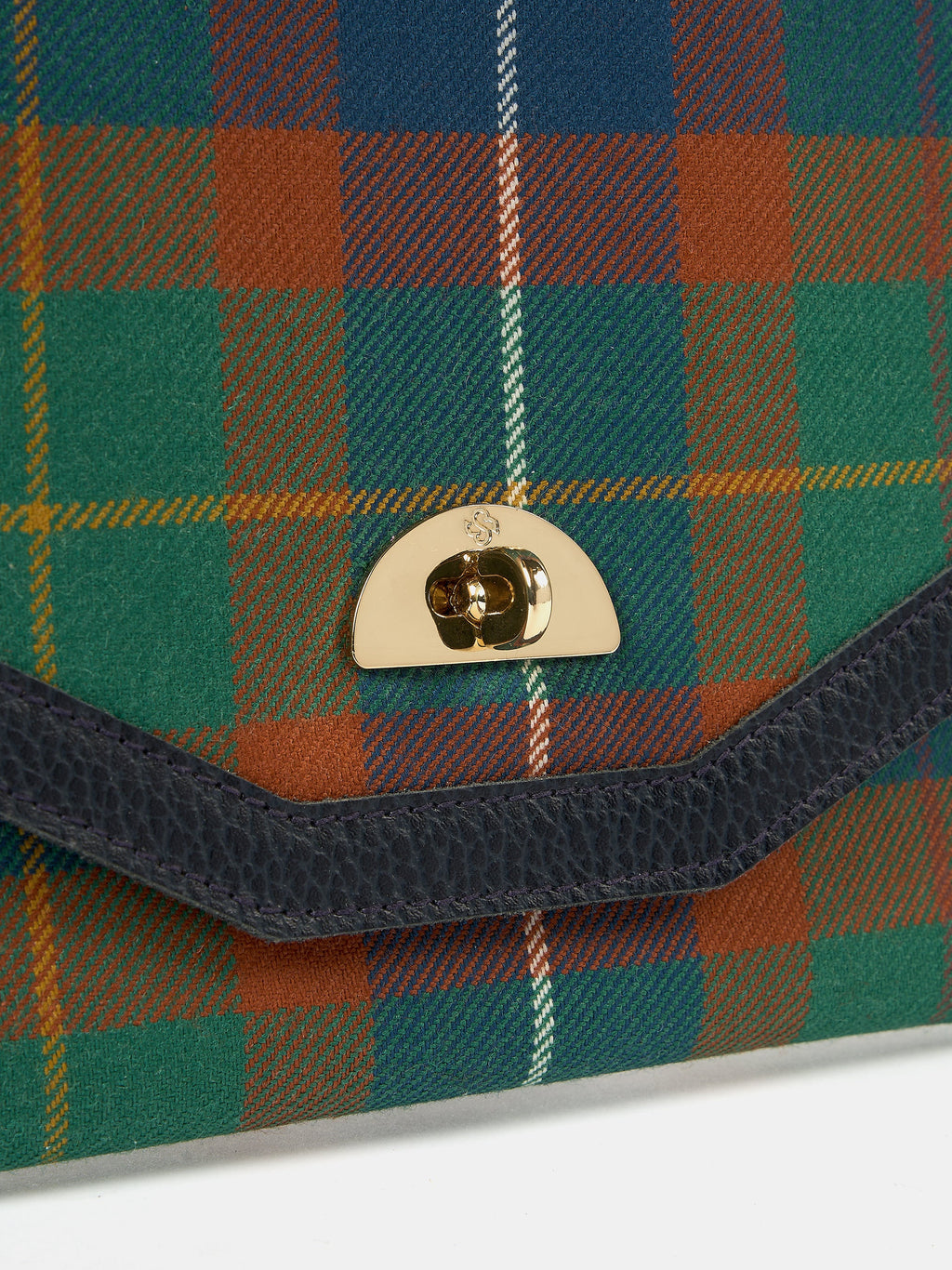 The Twist Lock Pouch - Amnesty International Tartan with Navy Celtic Grain