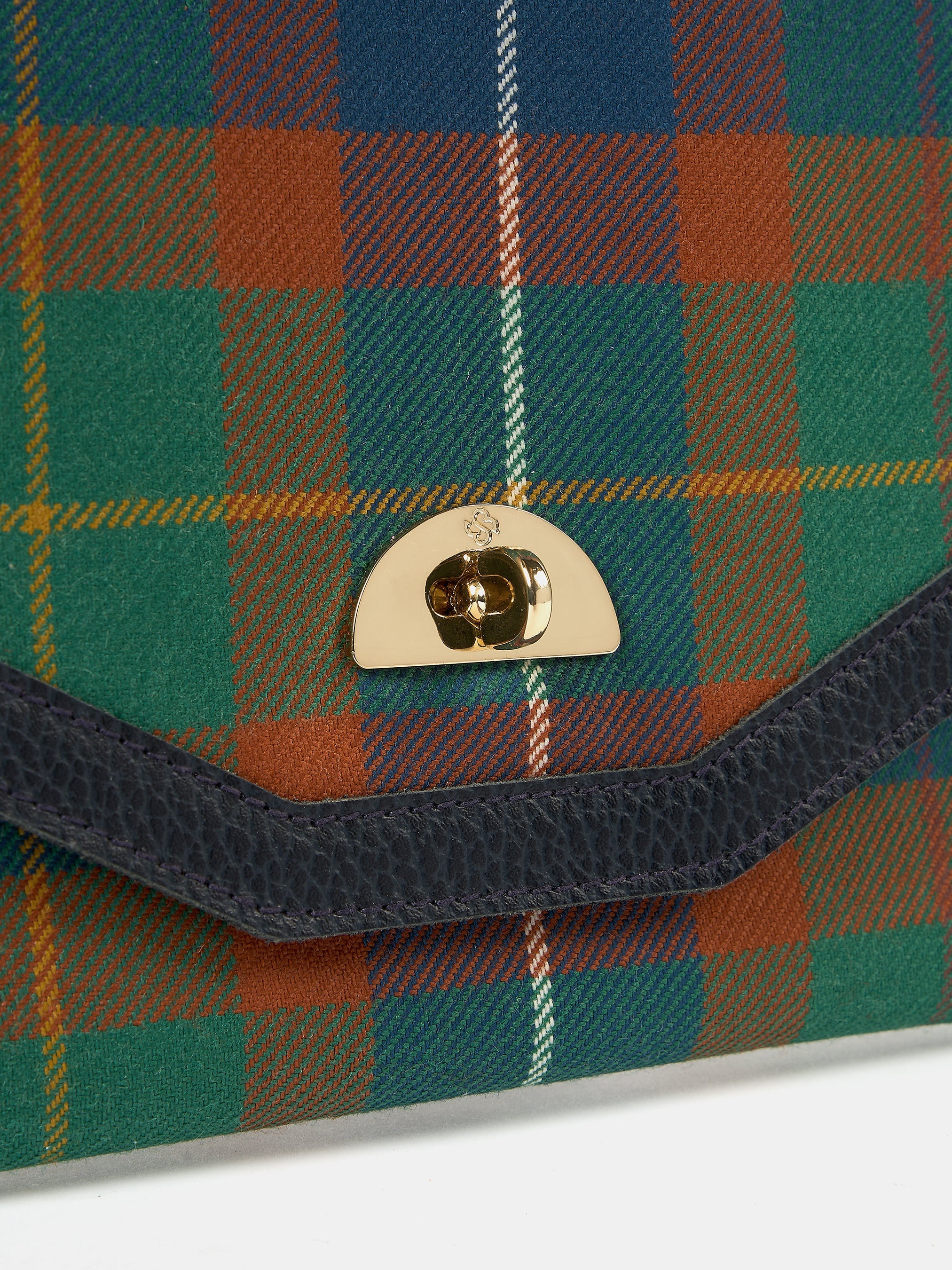 The Twist Lock Pouch - Amnesty International Tartan with Navy Celtic Grain
