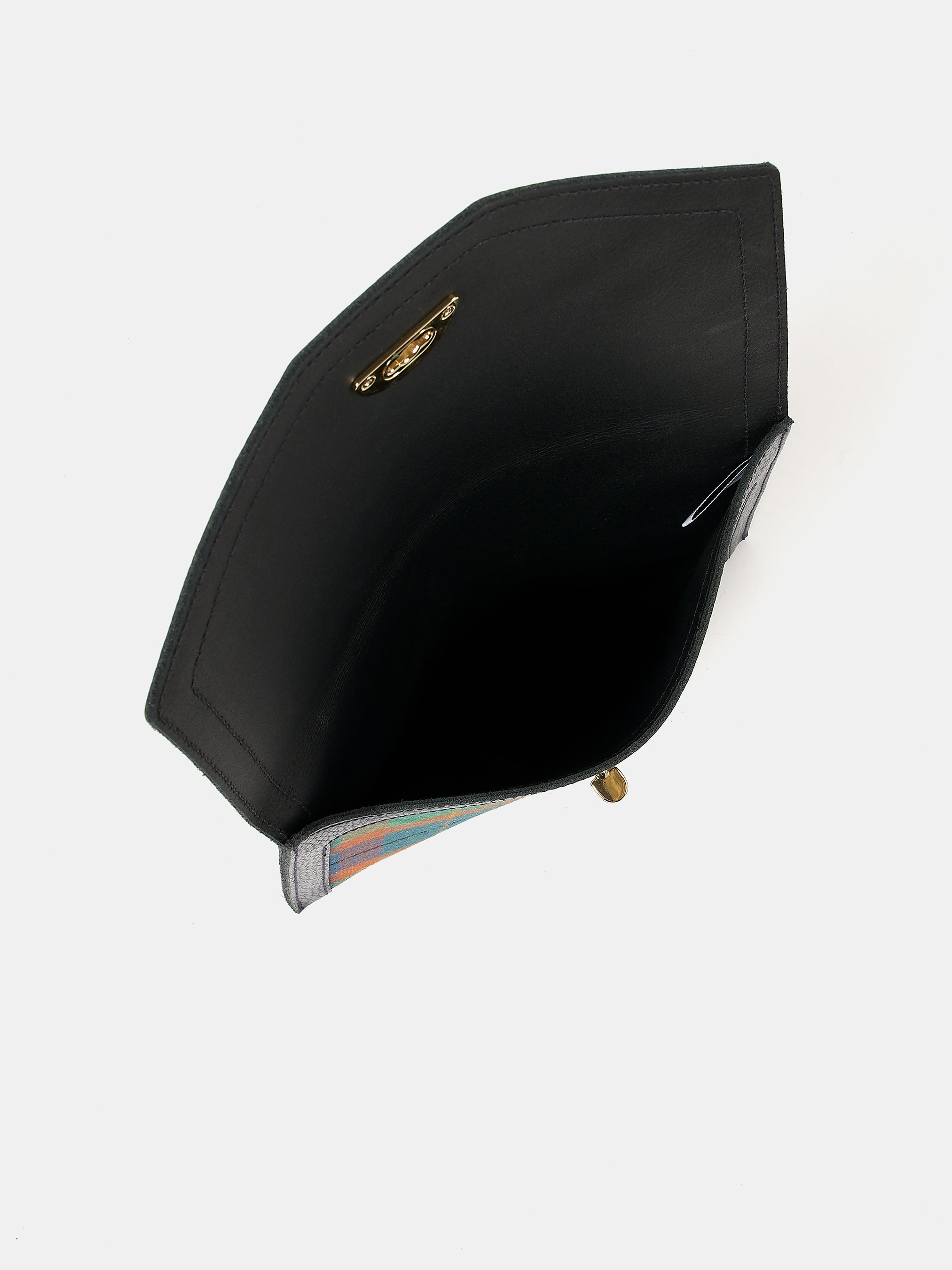 The Twist Lock Pouch - Amnesty International Tartan with Navy Celtic Grain