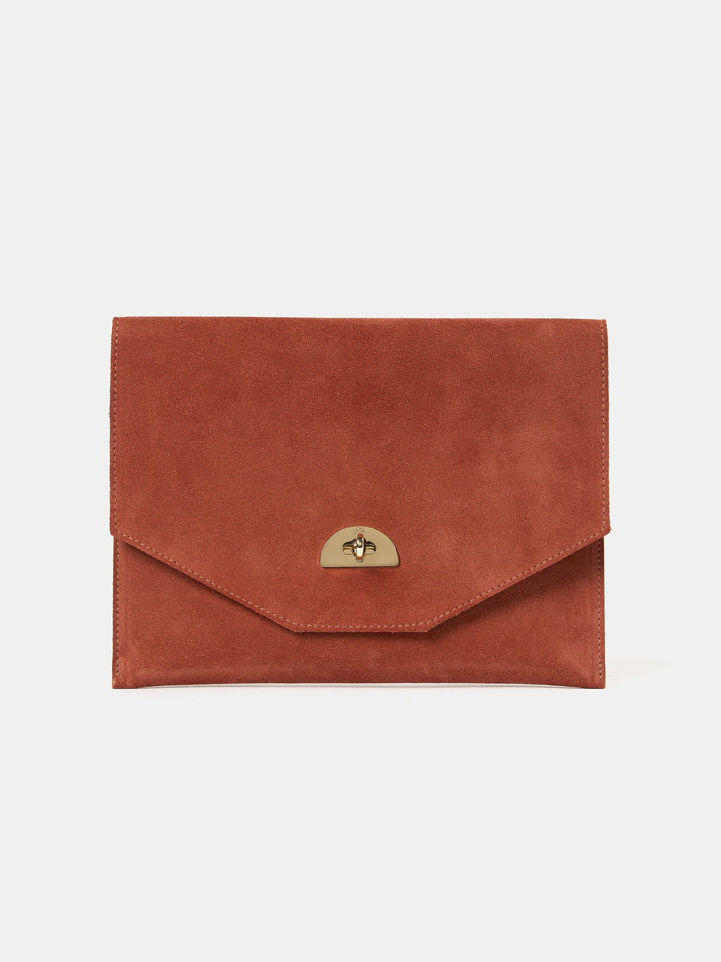 The Twist Lock Pouch - Cinnamon with Suede