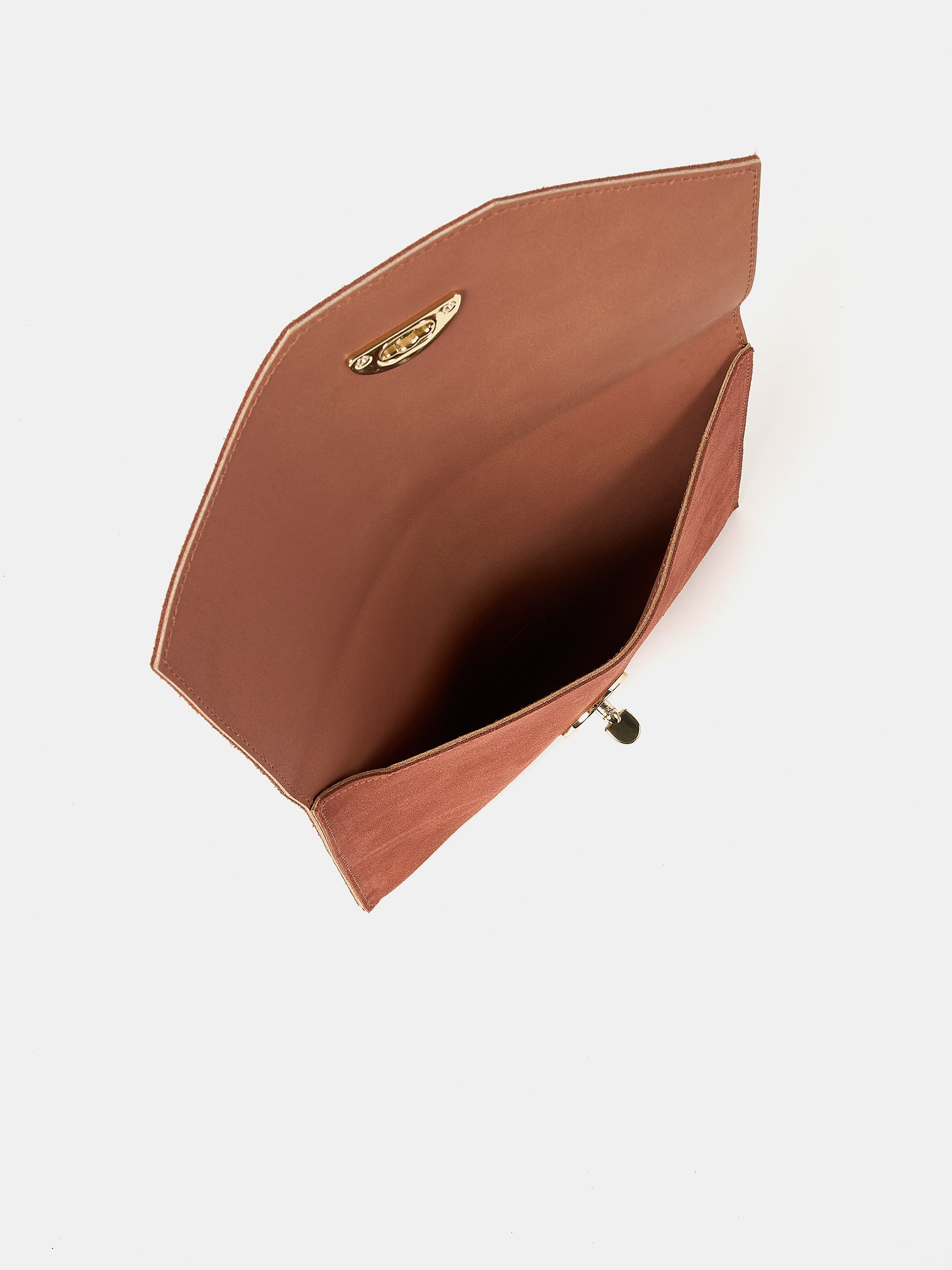 The Twist Lock Pouch - Cinnamon with Suede
