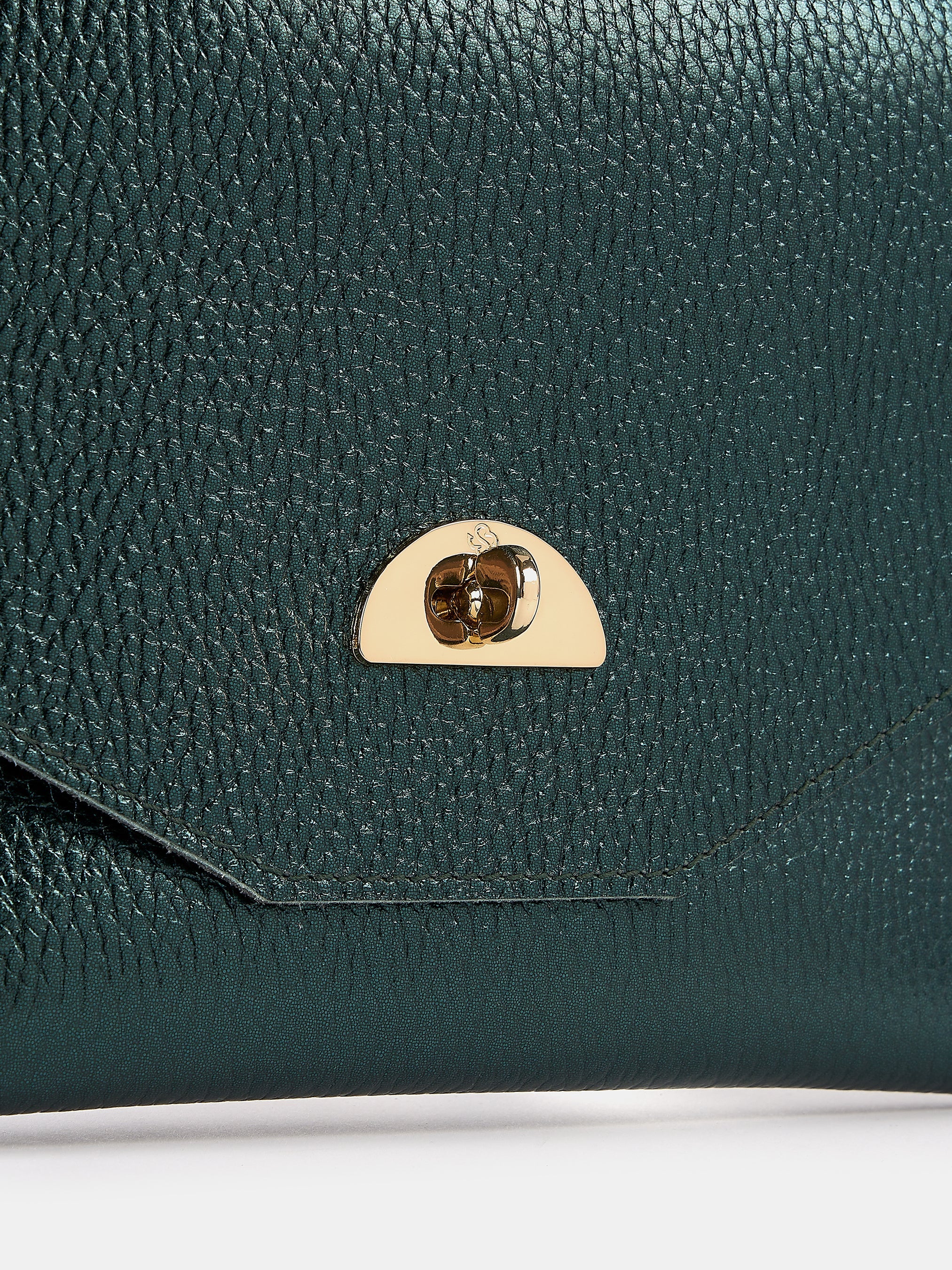The Twist Lock Pouch - Metallic Emerald