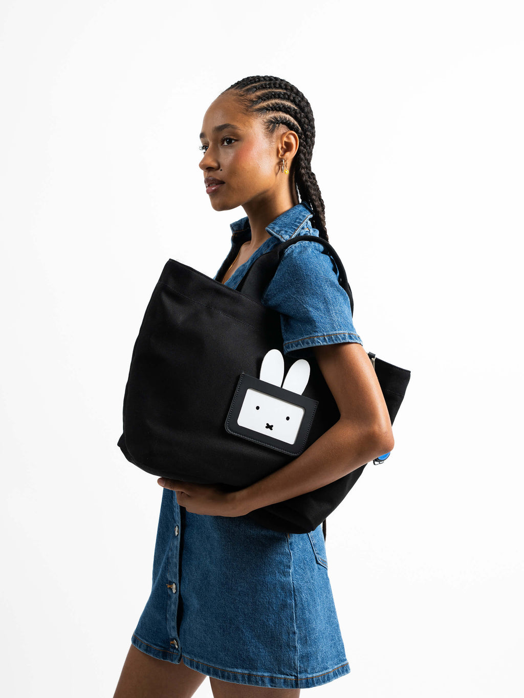 The Peekaboo Miffy Cotton Tote - Black