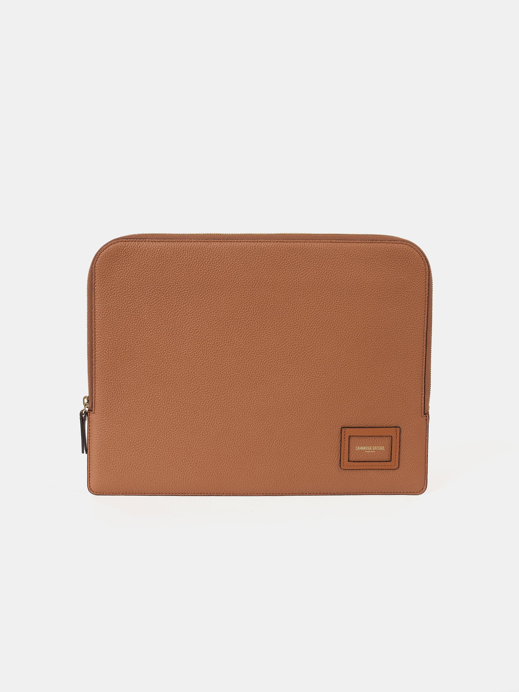 The Zipped Folio - Tan Calf Grain