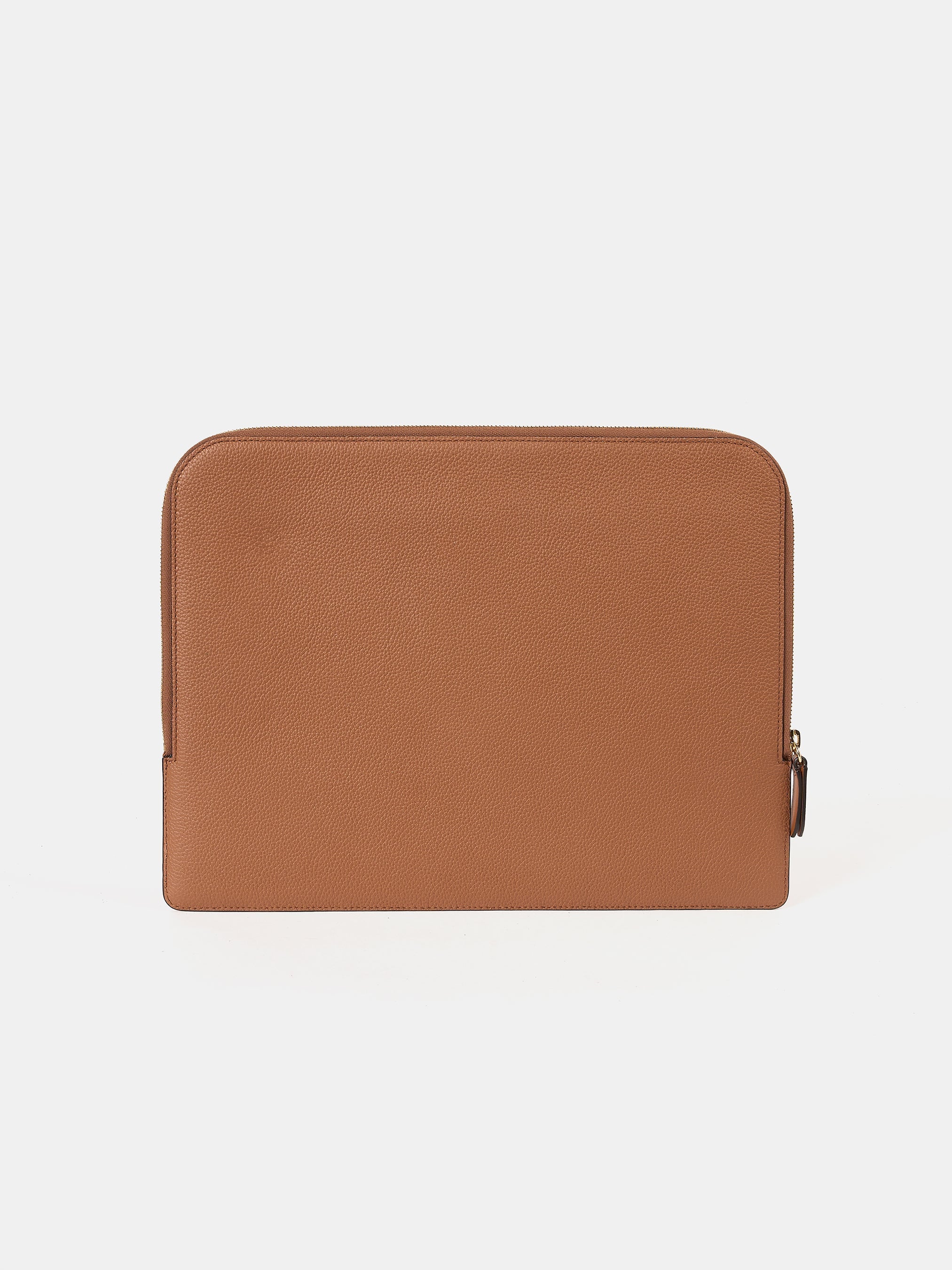 The Zipped Folio - Tan Calf Grain